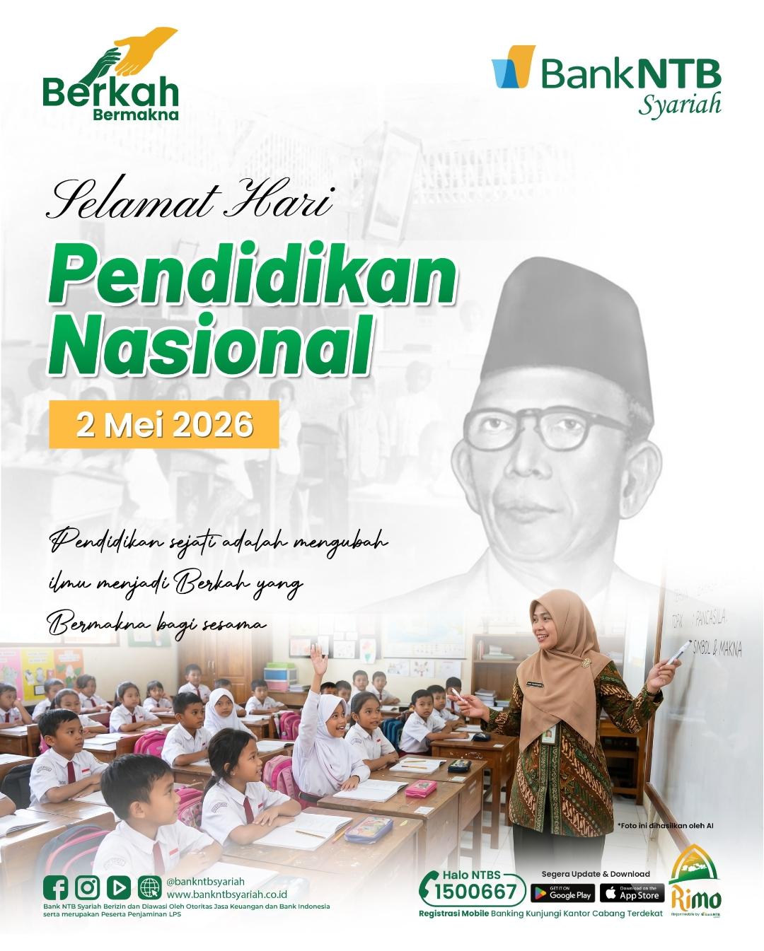 Bank NTB Syariah Mengucapkan Selamat Hari Pendidikan Nasional  2 Mei 2026